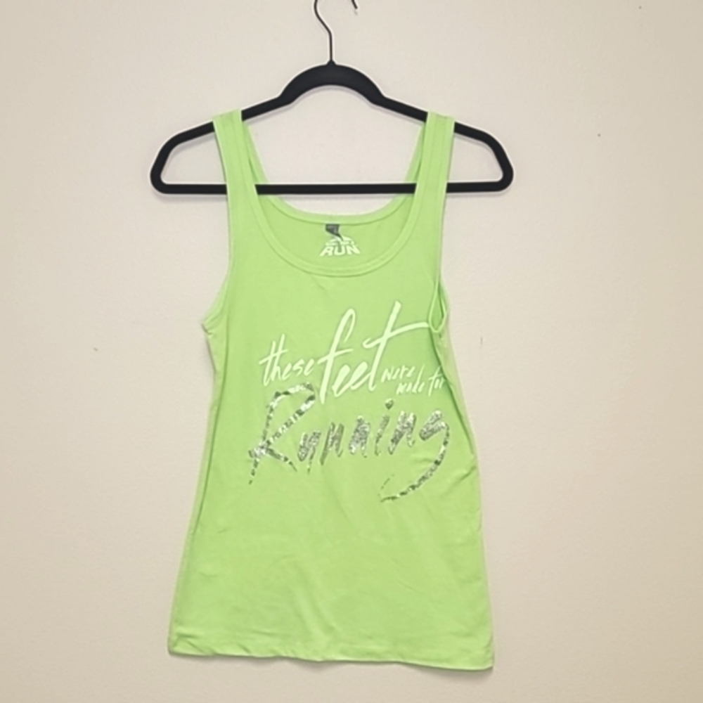 "These Feet Were Made for Running" Neon Green Tank